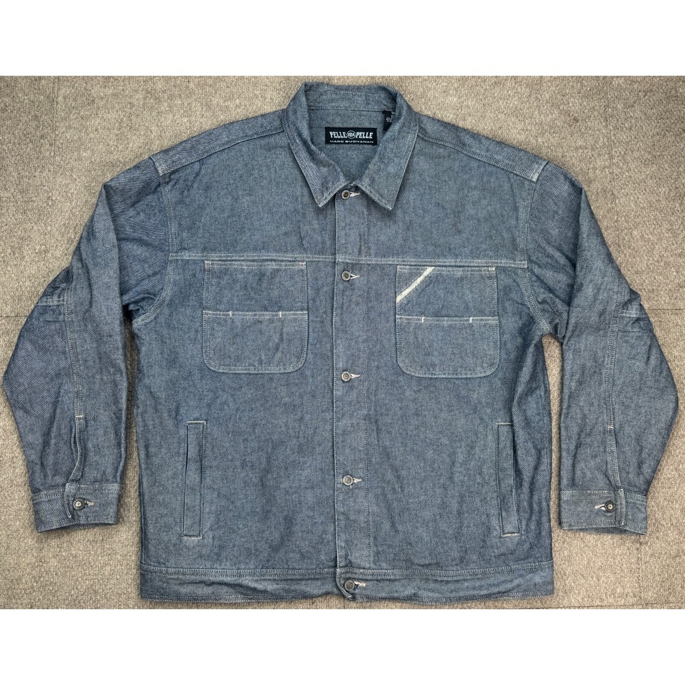 Pelle Pelle Marc Buchanan Men's Vintage Button Up Denim Jacket Size XL
